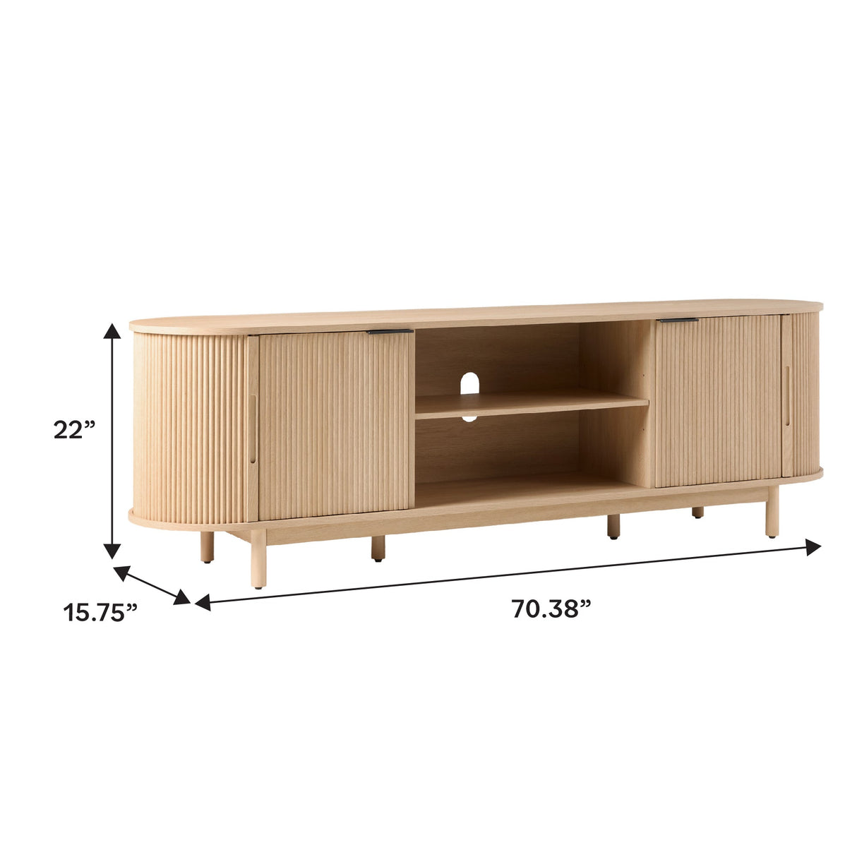 Chloe Modern Reeded TV Stand-Entertainment-Parc Decor