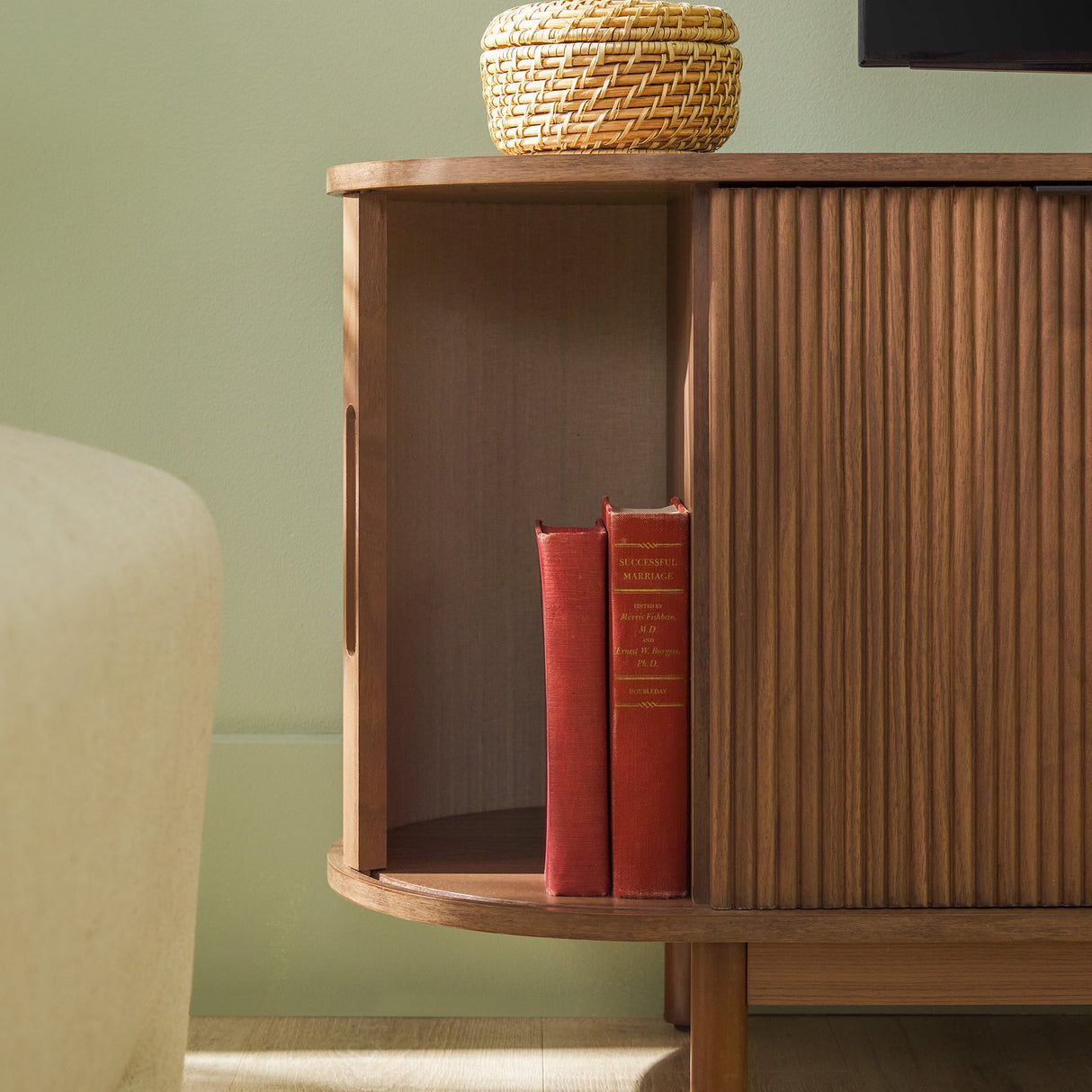 Chloe Modern Reeded TV Stand-Entertainment-Parc Decor