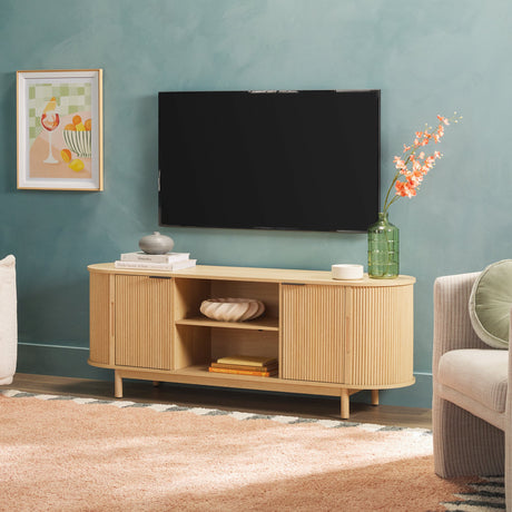 Chloe Modern Reeded TV Stand-Entertainment-Parc Decor