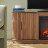 Chloe Modern Scandinavian Reeded Fireplace TV Stand in 2 Sizes