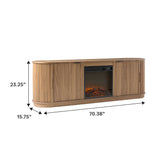 Chloe Modern Scandinavian Reeded Fireplace TV Stand in 2 Sizes