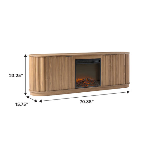 Chloe Modern Scandinavian Reeded Fireplace TV Stand in 2 Sizes