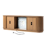 Chloe Modern Scandinavian Reeded Fireplace TV Stand in 2 Sizes