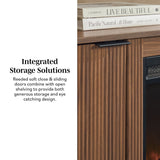 Chloe Modern Scandinavian Reeded Fireplace TV Stand in 2 Sizes-Fireplace-Parc Decor