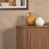 Chloe Modern Scandinavian Reeded Fireplace TV Stand in 2 Sizes-Fireplace-Parc Decor