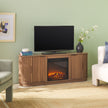 Chloe Modern Scandinavian Reeded Fireplace TV Stand in 2 Sizes-Fireplace-Parc Decor
