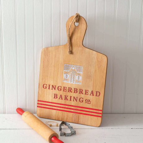 Christmas "Gingerbread Baking Co." Wooden Cutting Board-Storage-Parc Decor
