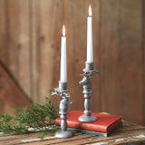 Christmas Reindeer Taper Candle Holders in Metal (Set of 2)-Candleholder-Parc Decor
