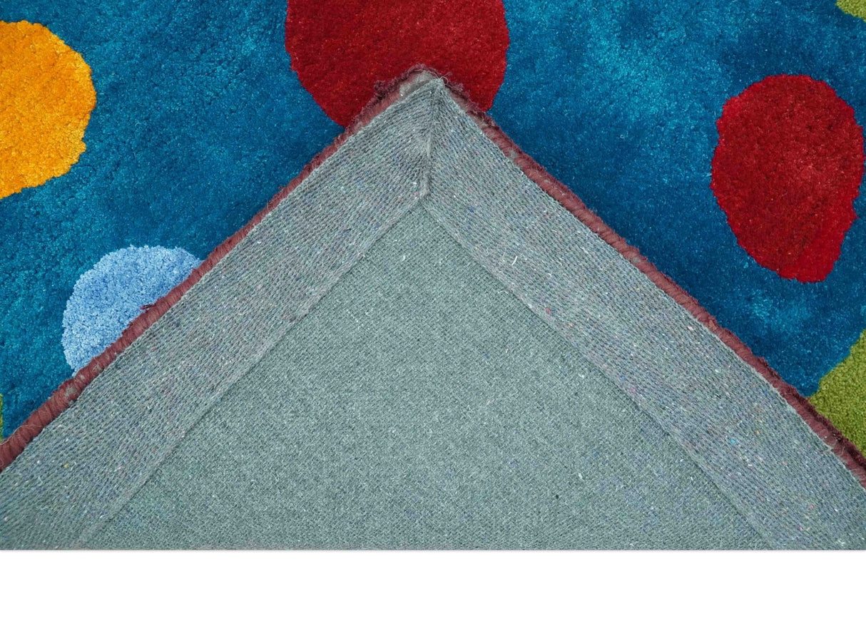 Christmas Rug 2x3 Blue and Green Christmas Tree Rug for Kids room, Kids Rug-Area Rug-Parc Decor