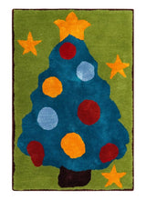 Christmas Rug 2x3 Blue and Green Christmas Tree Rug for Kids room, Kids Rug-Area Rug-Parc Decor