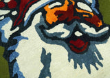 Christmas Rug 2x3 Ivory, Blue and Green Santa Claus Rug for Kids room, Kids Rug-Area Rug-Parc Decor