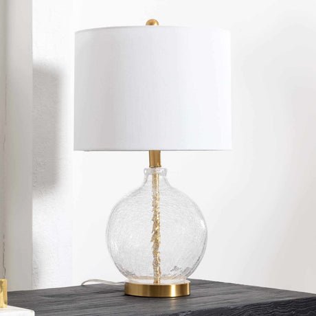 Ciel Contemporary Glass Textured Table Lamp-Lighting-Parc Decor