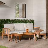 Circa Modern 4-Piece Spindle Solid Wood Outdoor L-Shaped Sectional Set-Outdoor-Parc Decor