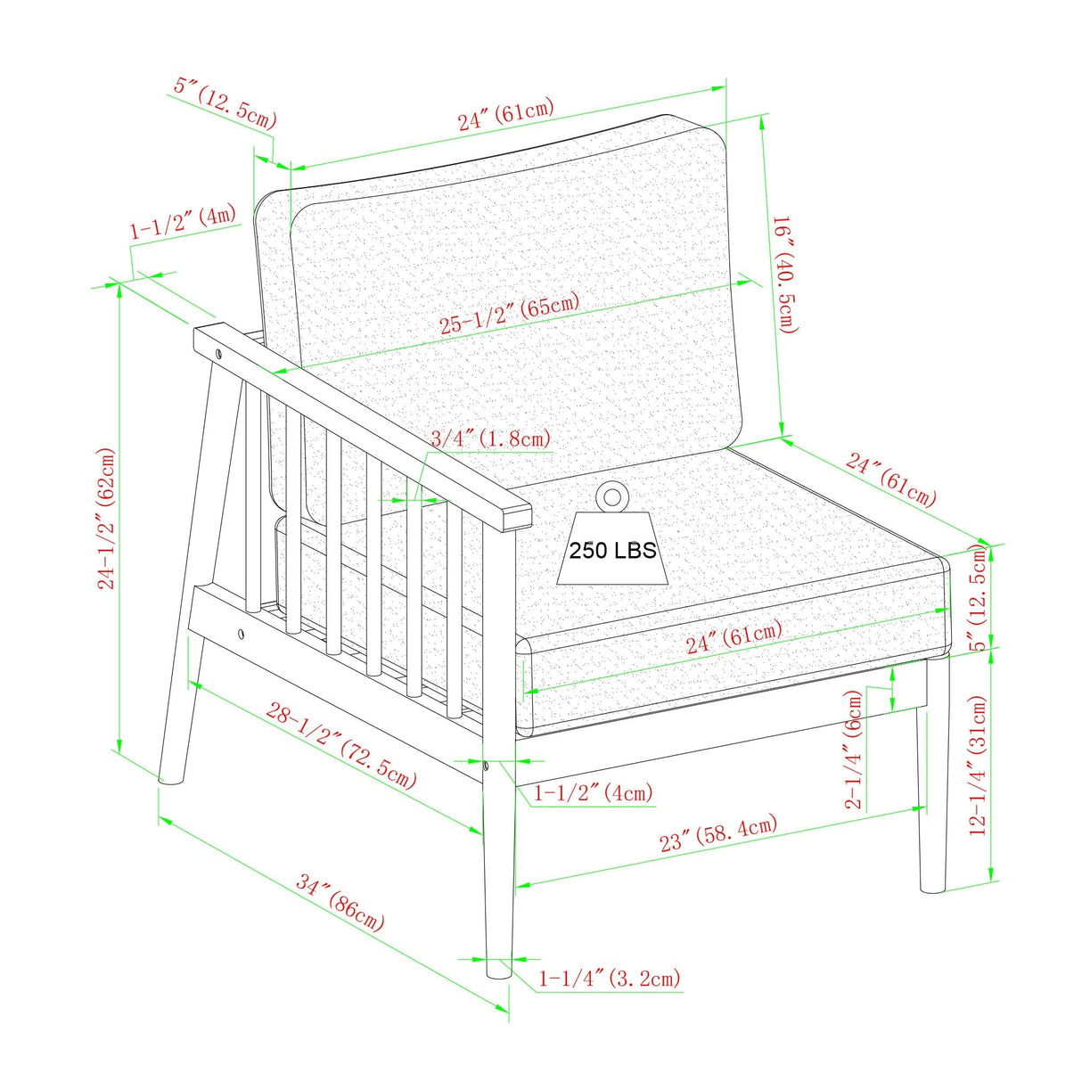 Circa Modern 6-Piece Spindle Solid Wood Outdoor Sectional and Coffee Table-Outdoor-Parc Decor