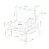 Circa Modern 6-Piece Spindle Solid Wood Outdoor Sectional and Coffee Table-Outdoor-Parc Decor