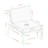 Circa Modern 6-Piece Spindle Solid Wood Outdoor Sectional and Coffee Table-Outdoor-Parc Decor