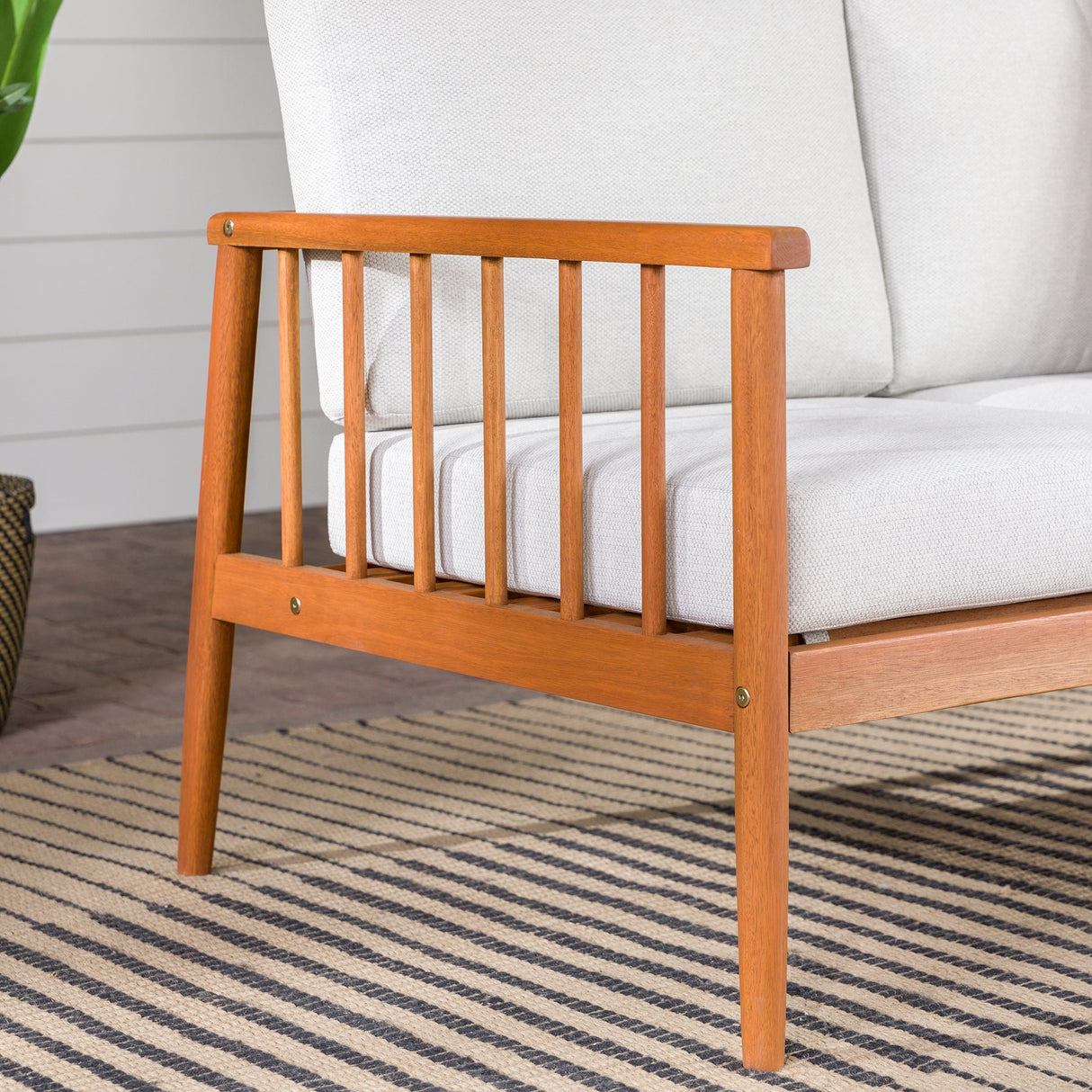 Circa Modern Solid Wood Spindle Patio Loveseat-Outdoor-Parc Decor