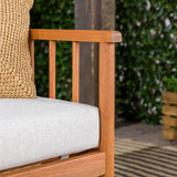 Circa Modern Solid Wood Spindle Patio Loveseat-Outdoor-Parc Decor