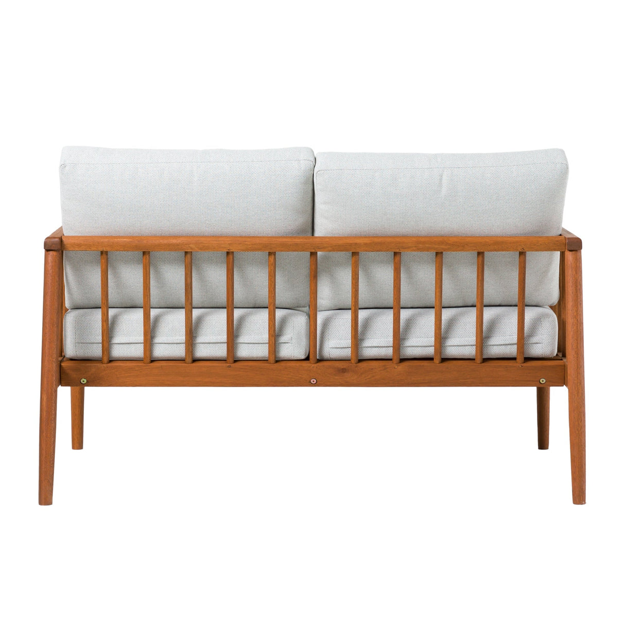 Circa Modern Solid Wood Spindle Patio Loveseat-Outdoor-Parc Decor
