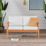 Circa Modern Solid Wood Spindle Patio Loveseat-Outdoor-Parc Decor