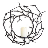 Circular Black Branch Wall Candle Holder-Candle Holder-Parc Decor
