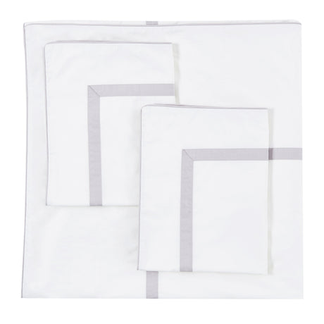 Classic Double Border Percale Cotton Duvet Set