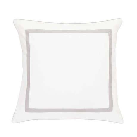 Classic Double Border Percale Cotton Euro Sham Pair-Pillowcase-Parc Decor