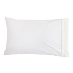 Classic Double Border Percale Cotton Pillowcase Pair