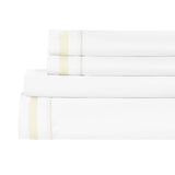 Classic Double Border Percale Cotton Sheet Set