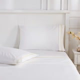 Classic Double Border Percale Cotton Sheet Set