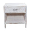 Classic Modern 1-Drawer Solid Wood White Nightstand Side Table