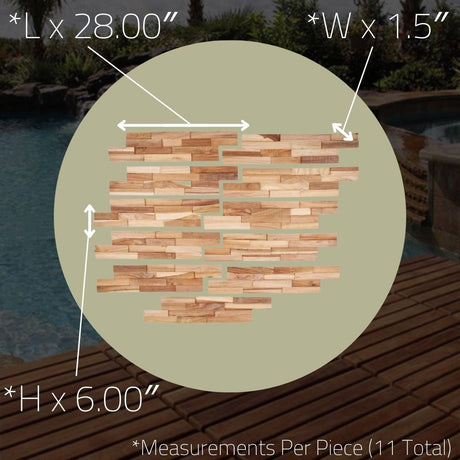 Clearwater Natural Teak Wall Panels-Wall Panel-Parc Decor