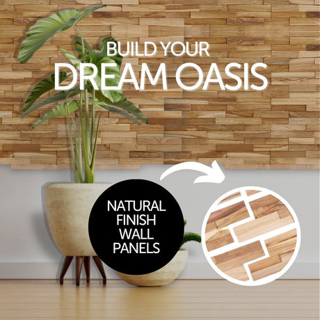 Clearwater Natural Teak Wall Panels-Wall Panel-Parc Decor