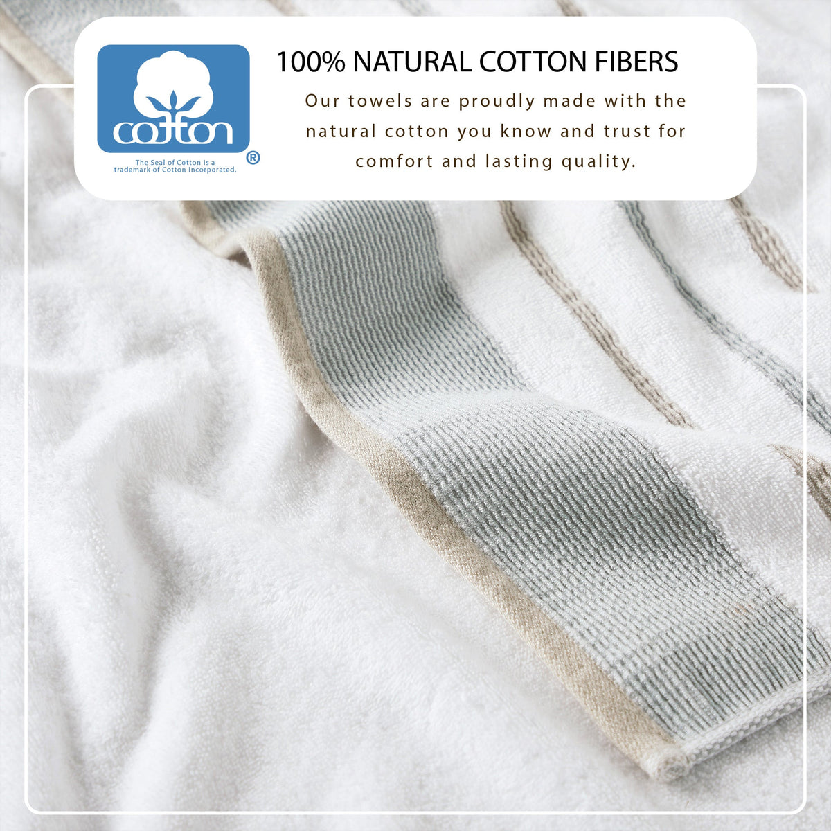 Decorative Cotton Stripe Bath Towel Set - Noelle Collection