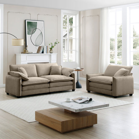 Cloud Deep Seat Loveseat Sofa Set-sofa-Parc Decor