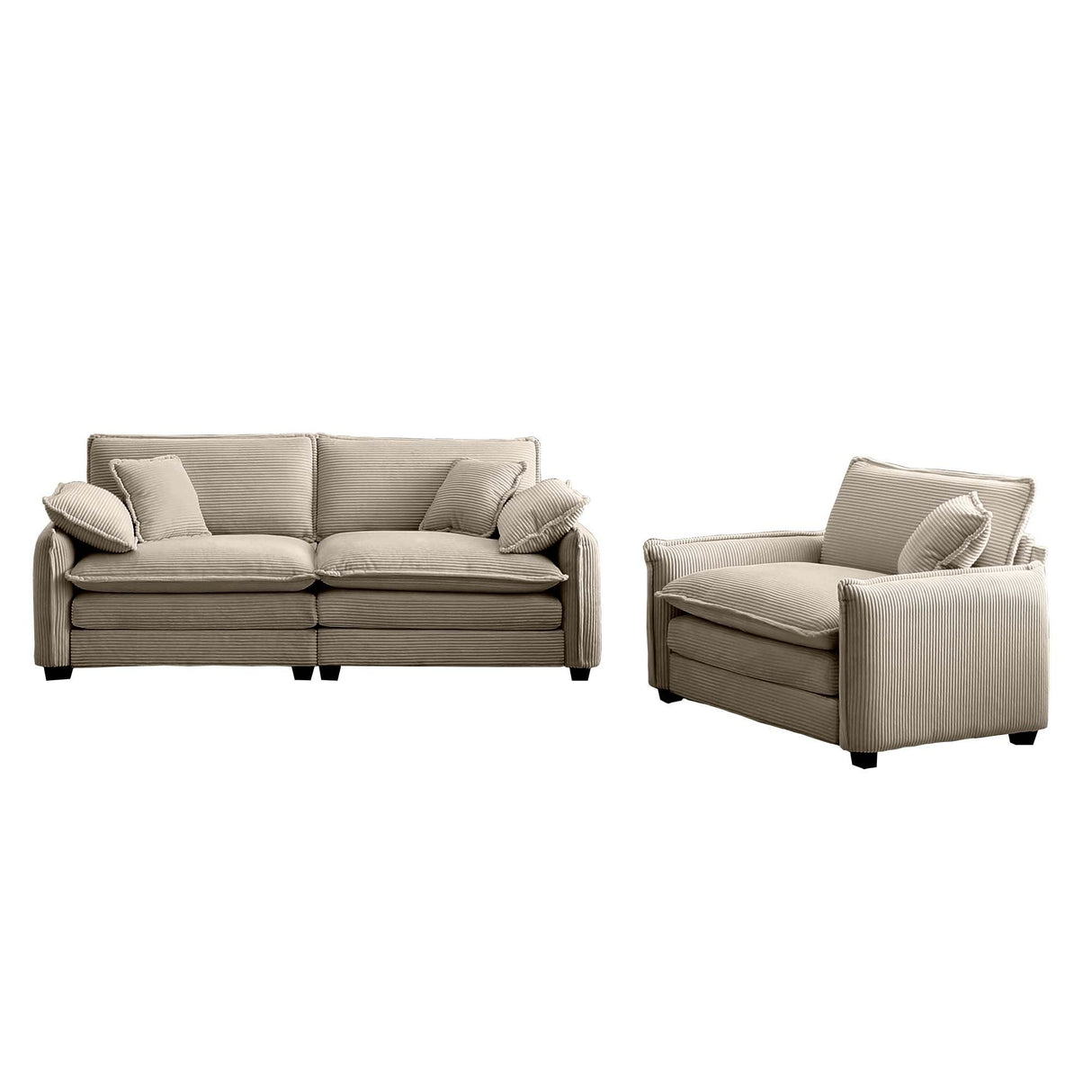 Cloud Deep Seat Loveseat Sofa Set-sofa-Parc Decor