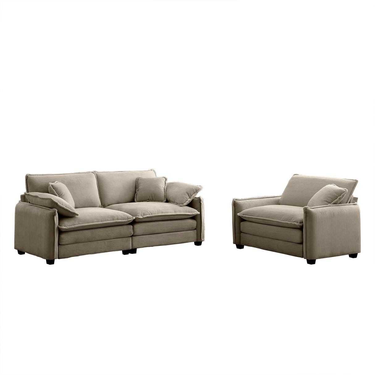 Cloud Deep Seat Loveseat Sofa Set-sofa-Parc Decor