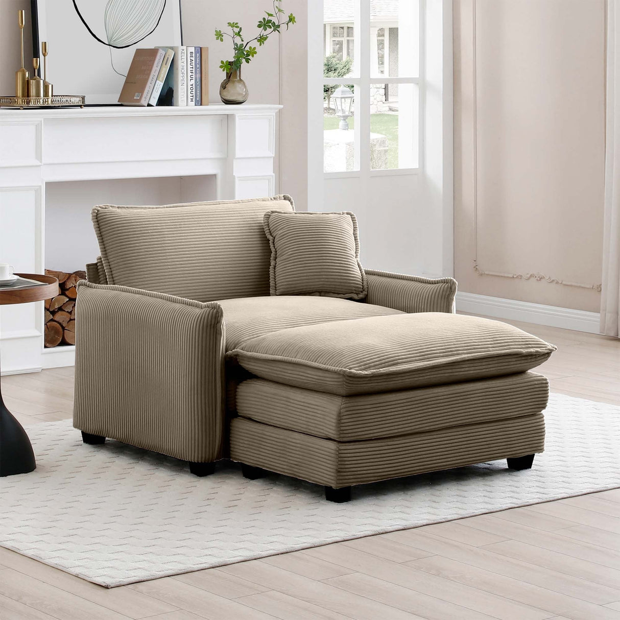 Cloud Deep Sofa Chair With Ottoman-sofa-Parc Decor