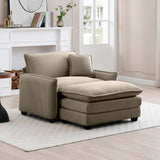Cloud Deep Sofa Chair With Ottoman-sofa-Parc Decor