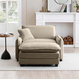 Cloud Deep Sofa Chair With Ottoman-sofa-Parc Decor