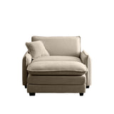 Cloud Deep Sofa Chair With Ottoman-sofa-Parc Decor