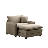 Cloud Deep Sofa Chair With Ottoman-sofa-Parc Decor