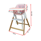 Clover Wooden Baby High Chair | Montessori Feeding Chair with Tray, Adjustable Footrest & 5-Point Harness