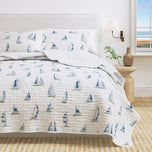 Coastal Blue Sailboat Quilt Set - Marzano Collection