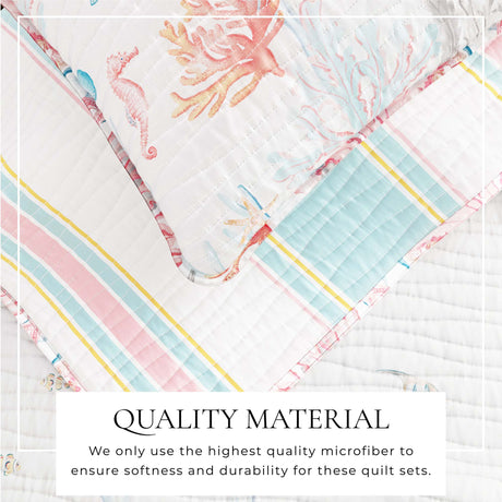 Coastal Coral Reef Quilt Set - Caymen Collection-Quilts & Comforters-Parc Decor