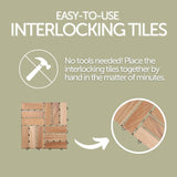 Coastal Natural Teak Outdoor Interlocking Tiles-Floor Tile-Parc Decor