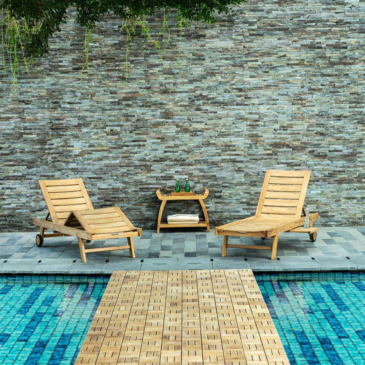 Coastal Natural Teak Outdoor Interlocking Tiles-Floor Tile-Parc Decor