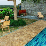 Coastal Natural Teak Outdoor Interlocking Tiles-Floor Tile-Parc Decor