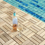 Coastal Natural Teak Outdoor Interlocking Tiles-Floor Tile-Parc Decor