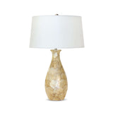 Coastal Pearl Capiz Shell Table Lamp with Linen Shade-table lamp-Parc Decor
